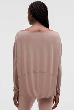 Lululemon Drapey Softstreme Off-The-Shoulder Long-Sleeve Shirt Twilight Rose XL